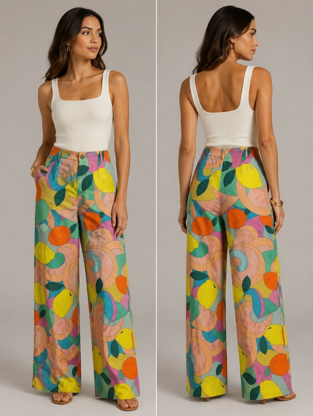 STAUD Multicolor Ankle Straight Leg Pants Size 00